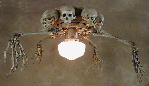 Details About Skeleton Arm Ceiling Fan W Skulls Halloween Prop Human Skeletons